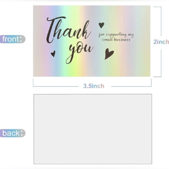 30 Count Holographic Thank You Cards - Picture 2 of 2